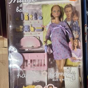 Midge & Baby Doll Set - Pink Nursery Playset Barbie Collector